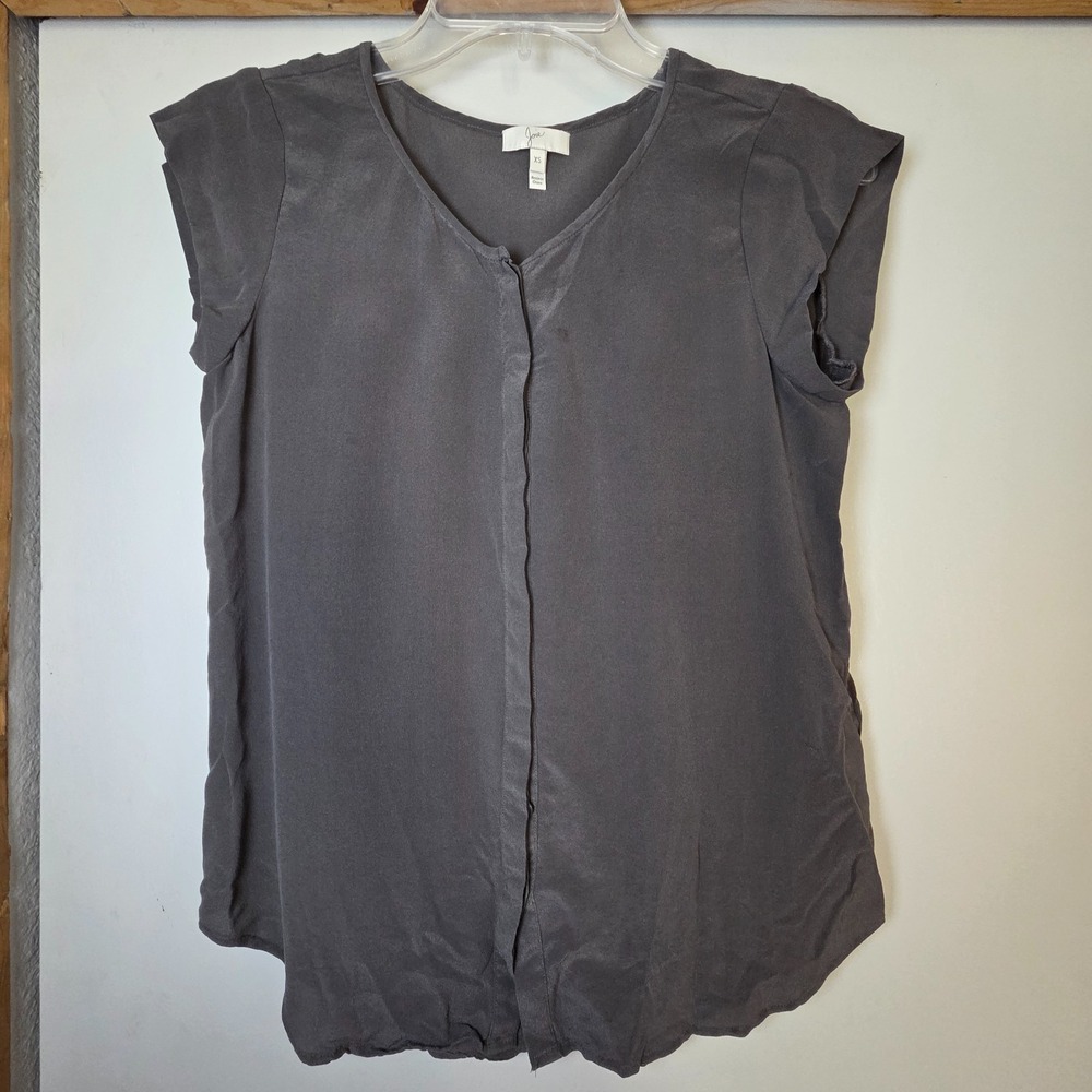 Joie Women's Gray Silk Top Size XS Minimalist Luxury Lightweight Capsule Neutral